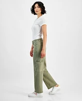 And Now This Women's Twisted-Seam Cargo Wide-Leg Jeans, Created for Macy's