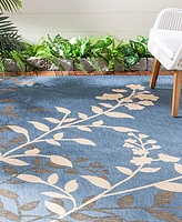 Safavieh Courtyard CY7019 Blue and Beige 8' x 11' Sisal Weave Outdoor Area Rug