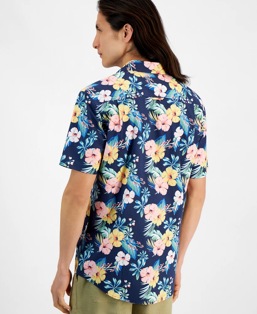 Club Room Men's Summer Garden Regular-Fit Stretch Floral Button-Down Shirt, Created for Macy's