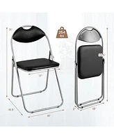 Sugift 2 Pieces Portable Folding Dining Chairs Set with Carrying Handles