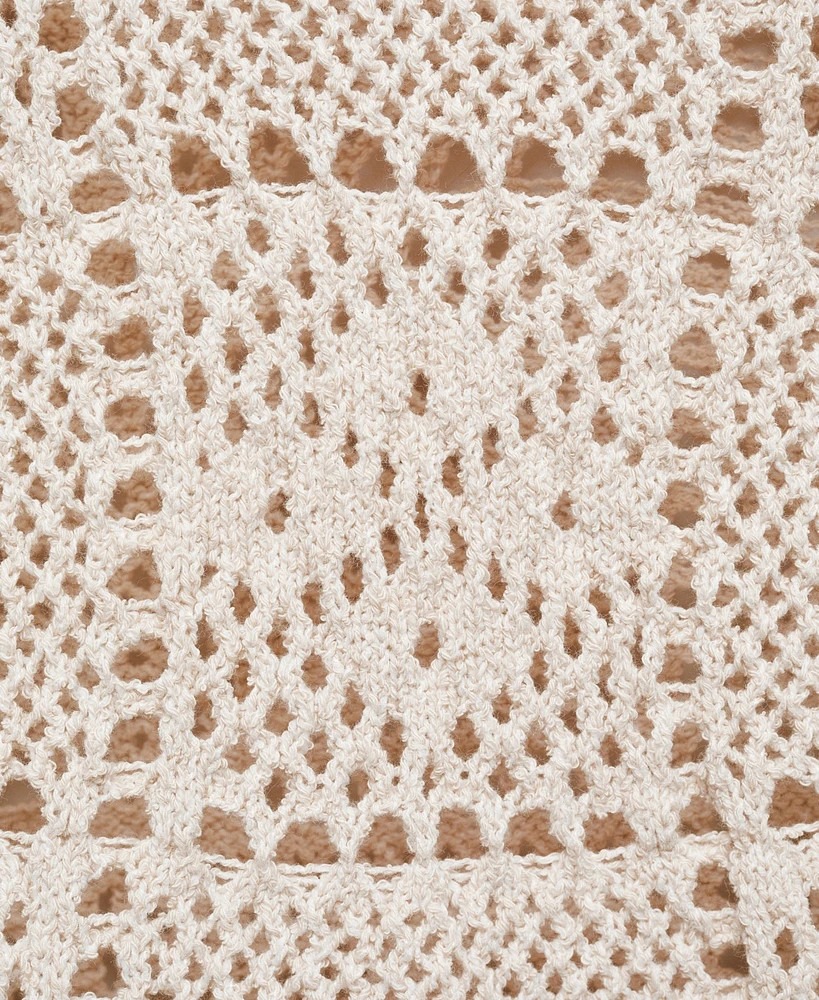 Mango Women's Openwork Details Crochet Sweater
