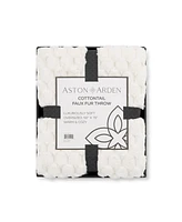 Aston and Arden Aston & Arden Cottontail Faux Fur Throw Blanket, Soft Rabbit Tail Texture, Oversized Throw, 50x70, with Premium Gift Box