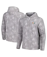 Tommy Bahama Men's Gray Miami Hurricanes Palm Frenzy Hoodie Long Sleeve T-Shirt