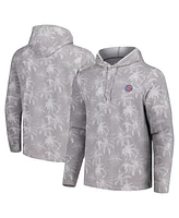 Tommy Bahama Men's Gray Chicago Cubs Palm Frenzy Hoodie Long Sleeve T-Shirt