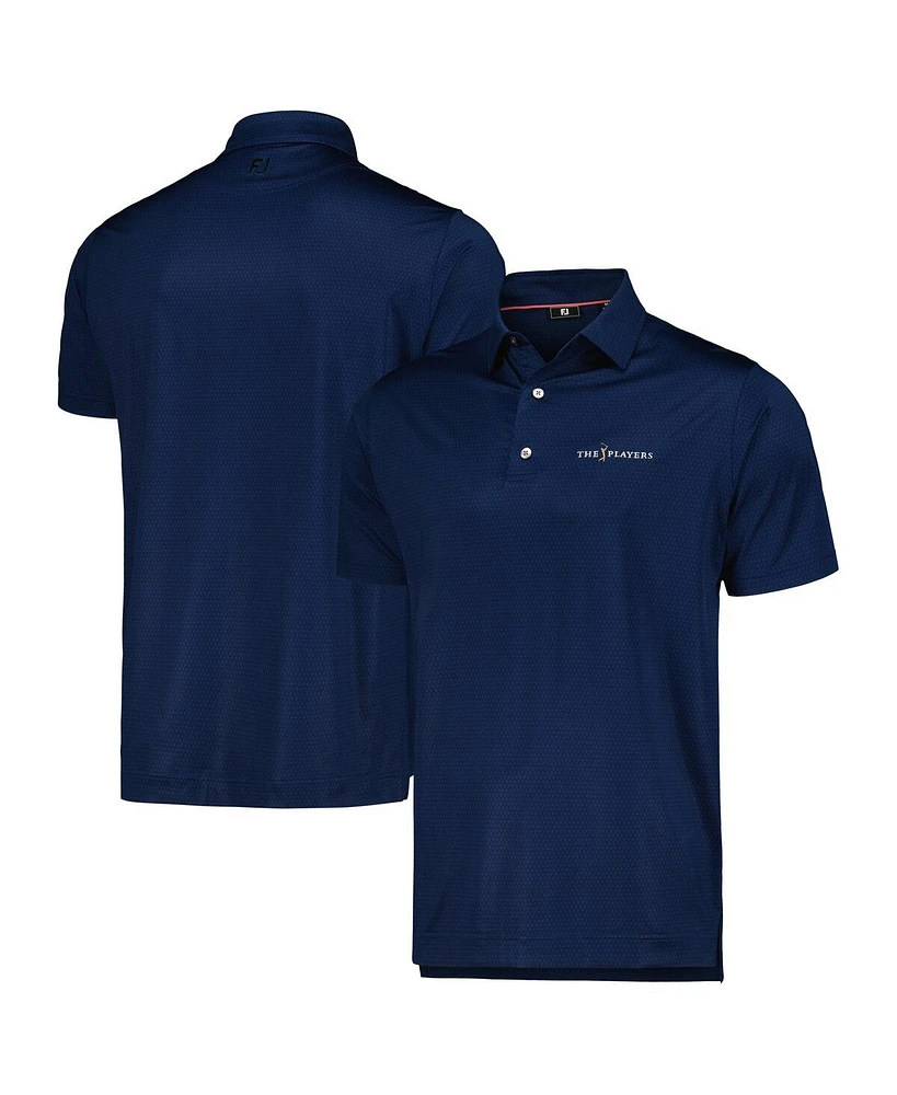 FootJoy Men's Navy The Players Tonal Triangle Print Lisle ProDry Polo