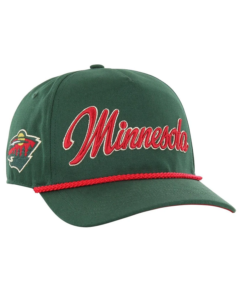 47 Men's Green Minnesota Wild Overhand Logo Side Patch Hitch Adjustable Hat