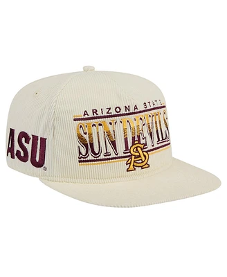 New Era Men's White Arizona State Sun Devils Throwback Golfer Corduroy Snapback Hat