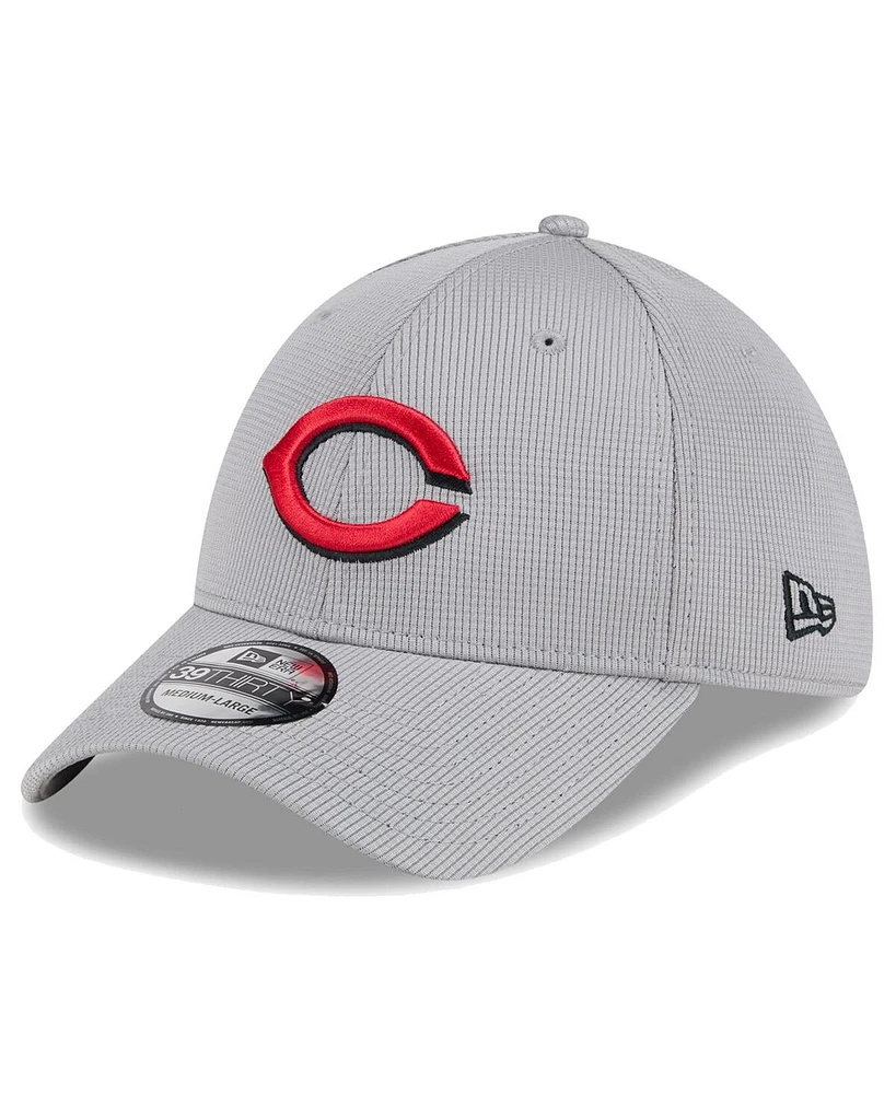 New Era Men's Gray Cincinnati Reds Active Pivot 39thirty Flex Hat