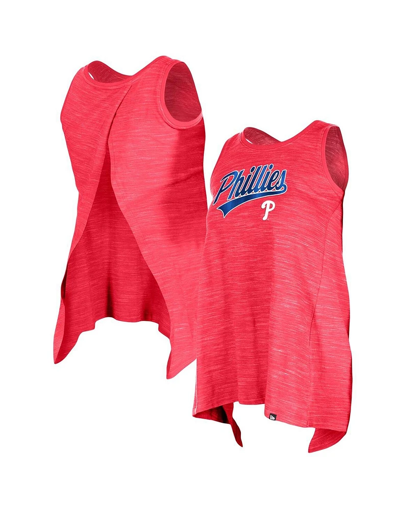 New Era Women's Red Philadelphia Phillies Space-Dye Active Tank Top