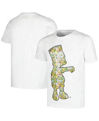 Freeze Max Big Boys and Girls Bart Simpson White The Simpsons Postcards T-Shirt