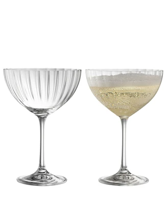 Galway Crystal Erne Saucer Champagne Glasses, Set of 2