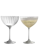 Galway Crystal Erne Saucer Champagne Glasses, Set of 2