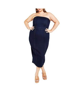 City Chic Plus River Strapless Midi Dress