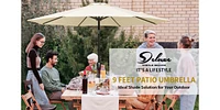 Deluxe 9 Ft Outdoor Market Table Patio Umbrella With Button Tilt