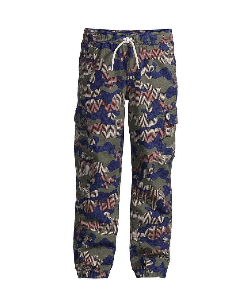 Lands' End Boys Iron Knee Stretch Cargo Jogger Pants