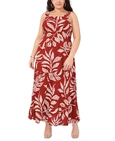 Vince Camuto Plus Printed Square-Neck Maxi Dress