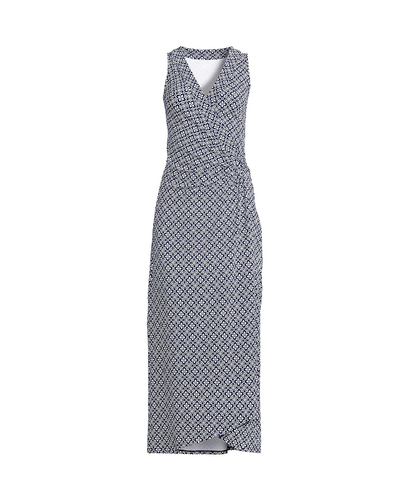 Lands' End Women's Sleeveless Tulip Hem Maxi Dress