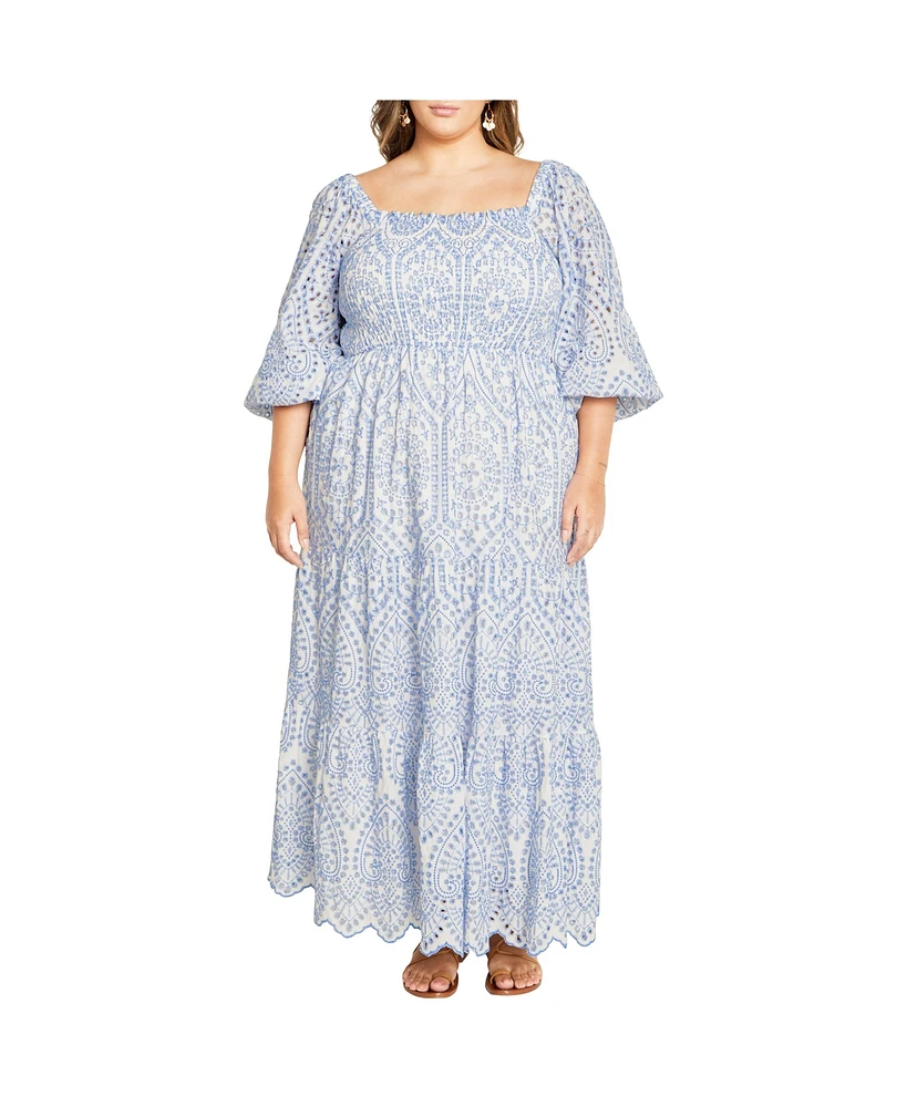 City Chic Women's Brodie 2 Tone Maxi Dress