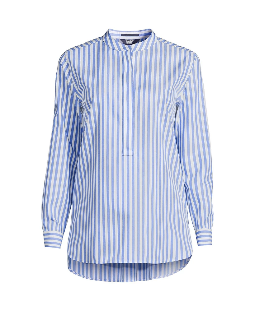 Lands' End Women's No Iron Banded Collar Popover Shirt
