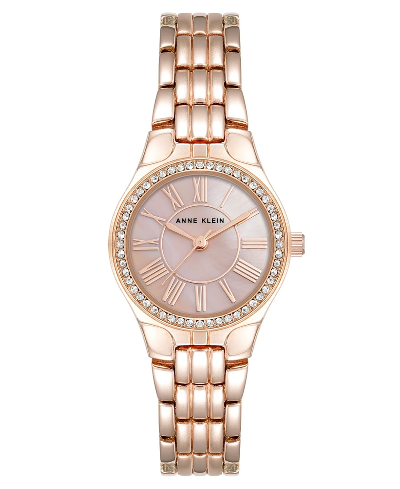 Anne Klein Women's Quartz Rose Gold-Tone Alloy Link Bracelet Watch, 26mm