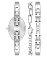 Anne Klein Women's Quartz Silver-Tone Alloy Bangle Watch Set, 20mm