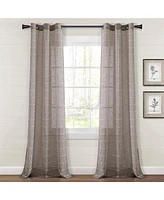 Lush Decor Farmhouse Textured Grommet Sheer Window Curtain Panels