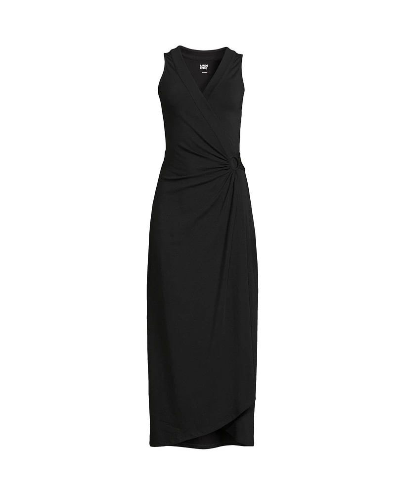 Lands' End Women's Sleeveless Tulip Hem Maxi Dress