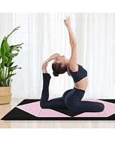 Slickblue 8 Feet Pu Leather Folding Gymnastics Mat with Hook and Loop Fasteners