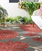 Safavieh Courtyard CY7321 Anthracite and Red 2' x 3'7" Sisal Weave Outdoor Area Rug