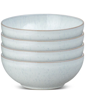 Denby White Speckle Stoneware Coupe Cereal Bowls, Set of 4
