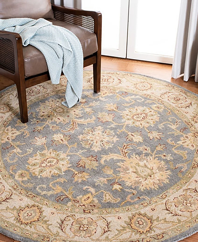 Safavieh Antiquity At312 Blue and Beige 8' x 8' Round Area Rug