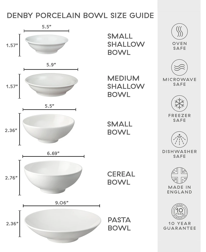 Denby Porcelain Classic White Small Bowl 13.5 oz.