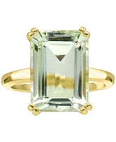 Green Quartz Emerald-Cut Statement Ring (6-7/8 ct. t.w.) 14k Gold-Plated Sterling Silver (Also Lime Quartz)