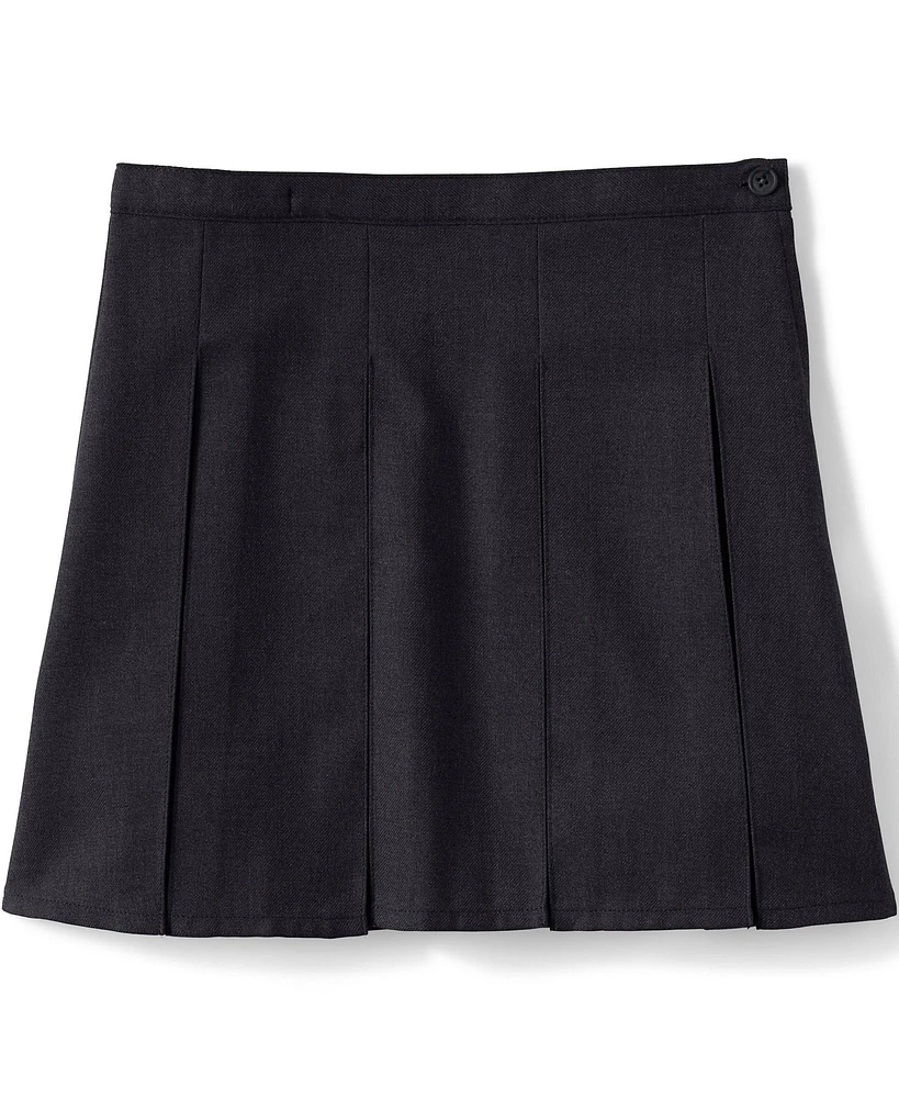 Lands' End Big Girls School Uniform Box Pleat Skirt Top of Knee