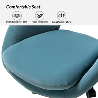 Hulala Home Modern Velvet Office Chair with Adjustable Swivel for Study Vanity
