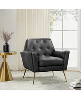 Modern Faux Leather Accent Chair for Living Room Bedroom