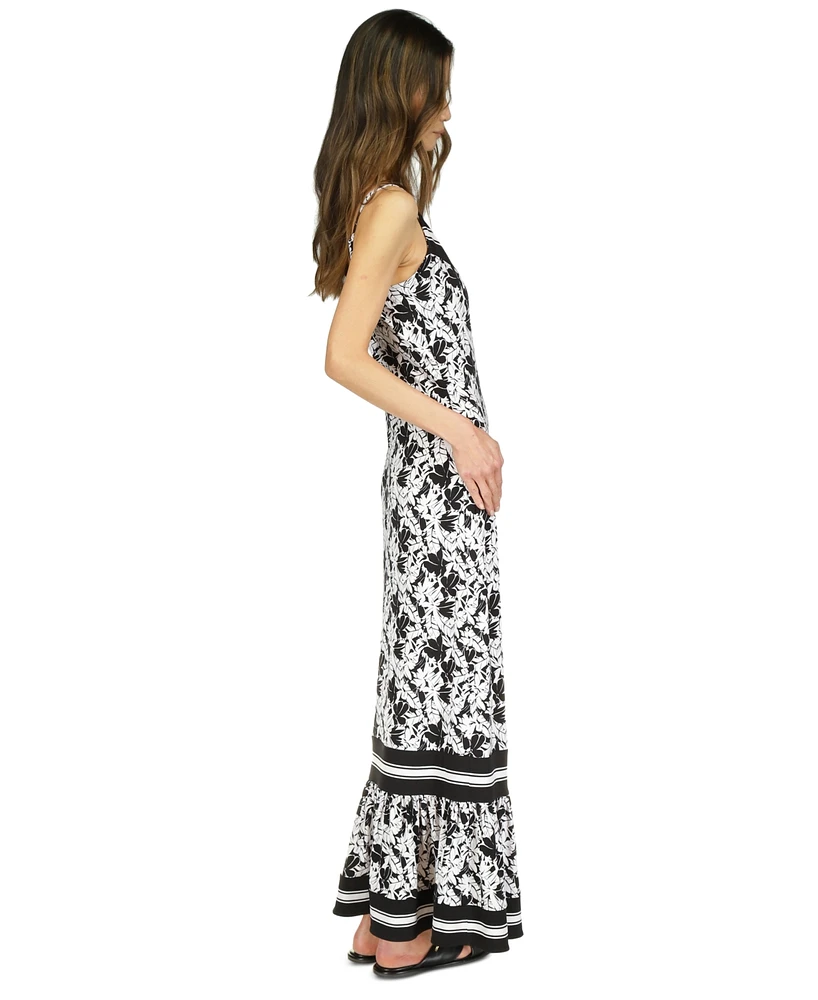 Michael Kors Women's Printed Ruffle-Hem Maxi Dress