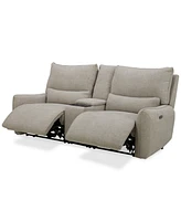 Olper 3-Pc. Fabric Zero Wall Sectional Power Motion Sofa with Console, Created for Macy's