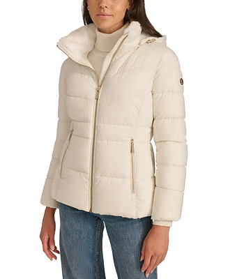 Calvin Klein Women's Faux-Fur-Lined Hooded Puffer Coat