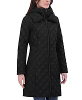 Tahari Women's Bibbed Hooded Quilted Coat