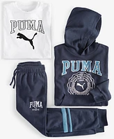 Puma Big Boys Squad Pack Logo Embroidered Fleece Joggers