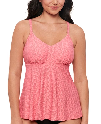 Swim Solutions Women's Textured Underwire Tankini Top, Created for Macy's