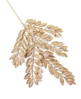 Holiday Lane Blessed Gold Sparkly Leaf Pick Ornament, Exclusively at Macy's