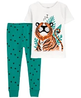 Carter's Toddler Boys 2 Piece Tiger 100% Snug Fit Cotton Pajamas