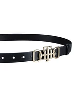 Tommy Hilfiger Women's Skinny Double Ended Horsebit Buckle Dress Casual Belt