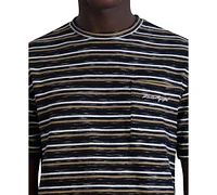 Karl Lagerfeld Paris Men's Slim-Fit Textured Stripe Pocket T-Shirt