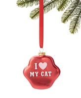 Holiday Lane Pets Red Paw Print Ornament, Exclusively at Macy's