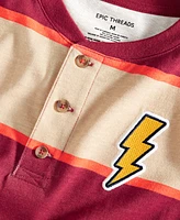 Epic Threads Little & Big Boys Striped Lightning Henley T-Shirt, Created for Macy's