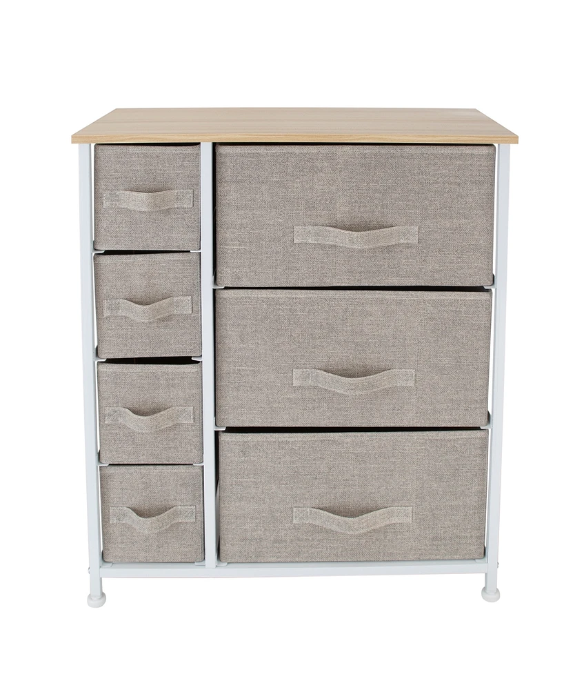 Simplify 7 Drawer Storage Dresser in Beige