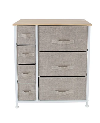 Simplify 7 Drawer Storage Dresser in Beige